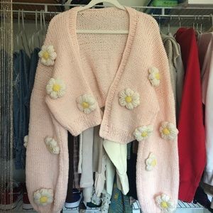 3D Flower Knit Cardigan